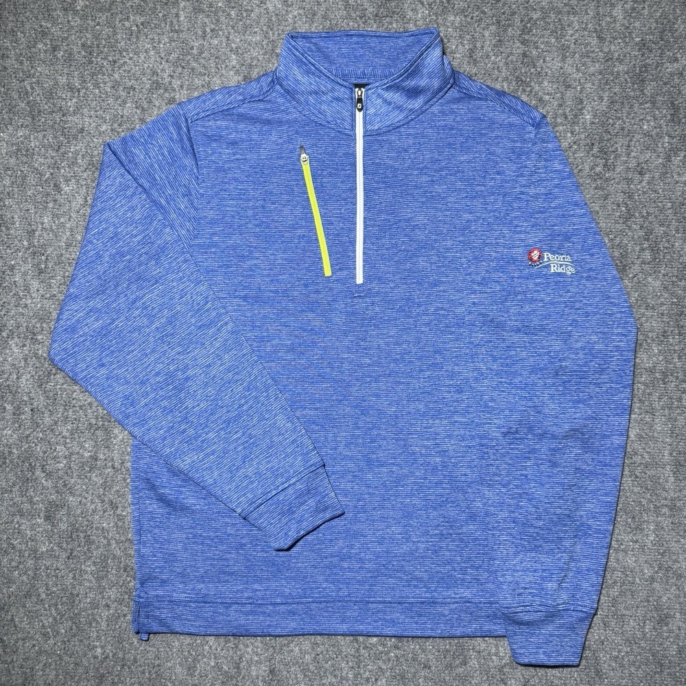 Foot Joy Pullover Quarter Zip Golf‎ Performance Men Medium Sweater Heather Blue